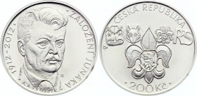 Czech Republic 200 Korun 2012 
KM# 128; Silver; 100th Anniversary of the Foundation of Junák Scout Movement
