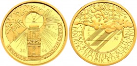 Czech Republic 2500 Korun 2006 PROOF RARE!
KM# 90; Gold (.9999) 7.78g 22mm; Proof; Industrial Heritage Sites – Observatory in Prague Klementinum; Min...