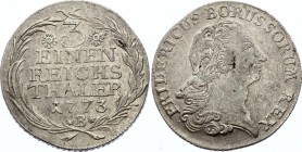 German States Brandenburg-Prussia 1/3 Thaler 1773 B
KM# 27c; Silver; Friedrich II; Mint Breslau; VF+