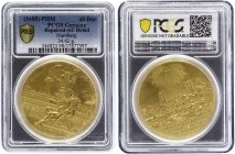 German States Nurnberg 10 Dukat 1688 PHM PCGS Geniune
Fr-1863 (old); Erlanger-572. Gold, 34.62 g. 45mm; Die By P. H. Mueller. Commemorating the openi...
