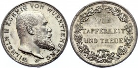 German States Württemberg Silver Medal "Für Tapferkeit und Treue" Wilhelm II (1891-1918) (ND) K. Schwenzer 
Slg. Wurster 2329; Silver 11.54g.; XF