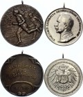 Germany Set of 2 Medals: Medal "Kampfspiele 1919 zu Bad Nauheim" - Medal "Wilhelm II deutscher Kaiser & Konig von Preussen" 
Medal "Kampfspiele 1919 ...