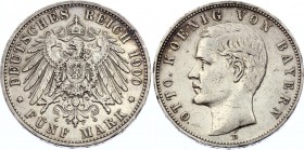 Germany - Empire Bavaria 5 Mark 1900 D
KM# 915; Silver; Otto