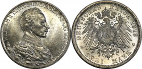 Germany - Empire Prussia 3 Mark 1913 A
КМ# 535; Silver; 25th Anniversary of the Reign of King Wilhelm II; UNC- ; stamp luster