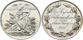 Germany - Empire Prussia Medal "Versilberte Schützenmedaille - Herford" 1911 
Die Herforder Schützengesellschaft ihrer Königin; White Metal 12.82g.; ...