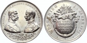 Germany - Empire Prussia Medal "On the brotherhood of arms of Franz Josef with Wilhelm II" 1914 
Zetzmann# 3007; Silver (.990) 18.60g 35mm