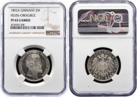 Germany - Empire Reuss-Obergreiz 2 Mark 1892 A PROOF NGC PF63 CAMEO
J. 117; Heinrich XXII. Silver, Proof. Very rare coin especially in proof. Deutsch...