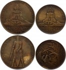 Germany - Empire Sachsen Set of 2 Bronze Medals "Deutscher Patriotenbund Völkerschlacht - Denkmal bei Leipzig" 1913 Leipzig
Brone; XF