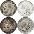 Germany - Empire Set of 4 Silver Coins
KM# 2269; KM# 631; KM# 334; KM# 269; Silver; Baden 2 Mark 1900G - Württemberg 2 Mark 1907F - Mecklenburg-Schwe...