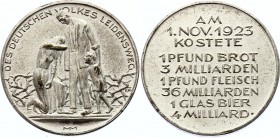 Germany - Weimar Republic Medal "Des deutschen Volkes Leidensweg" 1923 
Des deutschen Volkes Leidensweg // Kostenerinnerung; Silver plated 10.22g.; X...