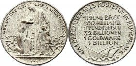 Germany - Weimar Republic Medal "Des deutschen Volkes Leidensweg" 1923 
Des deutschen Volkes Leidensweg / Kostenerinnerung; Silver plated 10.18g.; XF...
