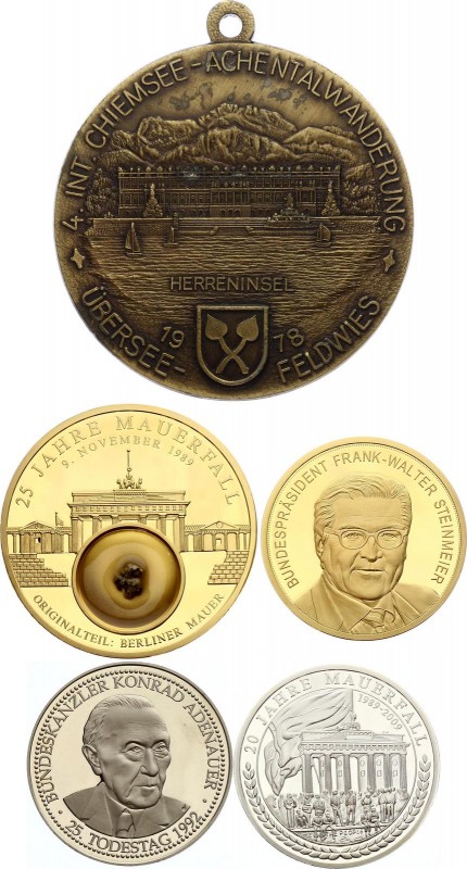 Germany Lot of 5 Medals
Berlin Wall, Ludwig II. von Bayern, Steinmeier & Adenau...