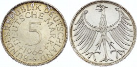 Germany FRG 5 Mark 1966 G
KM# 112; Silver; UNC with Full Mint Luster!