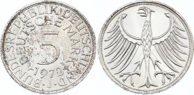 Germany FRG 5 Mark 1972 J
KM# 112; Silver; UNC with Full Mint Luster!