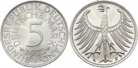 Germany FRG 5 Mark 1972 F
KM# 112; Silver; UNC with Full Mint Luster!