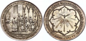 Germany Silver Medal (ND) Medaille o.J. "Firmszene" (Bischof firmt Kind / Heiliger Geist) von LWC 
Silver 18.85g.; XF-AUNC