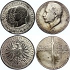 Germany Set of 2 Medals: Zinc Medal "Wilhelm I - Friedrich III - Wilhelm II" - Silver Medal "Wilhelm II - Erster Weltkrieg 1914"
Medaille 1888 Kaiser...