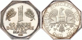 Germany Silver Commemorative Medal "40 Jahre Deutsche Mark" 1988 
Silver 20.14g.; XF-AUNC
