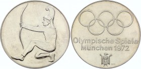 Germany Silver Medal "Olympische Spiele 1972 München" 1972 
1972 Olympics - Munich; Archer; Silver 27.57 g.; UNC