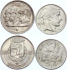 Belgium Set of 2 Silver Coins: 50 Francs - 100 Francs 1948 -51
KM#137; KM# 138.2; Silver; VF-XF