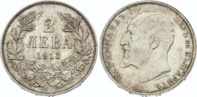 Bulgaria 2 Leva 1913 
KM# 32; Silver; AUNC+/UNC- with Mint Luster!