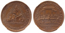 Denmark Medal 1715 NNR AU 58 BN
Denmark Frederick IV (1671-1699-1730), The Battle of Stralsund [Pomerania], Silver Medal, 1715, Three King Fredericks...