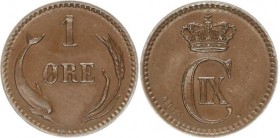 Denmark 1 Ore 1886 CS Rare Date
KM# 792.1; Christian IX; Crowned Monogram; Krauze XF - 260$, UNC - 525; UNC