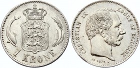 Denmark 1 Krone 1875
KM# 13.1; Silver; Christian IX; AU-UNC; Rare coin in this quality