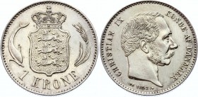 Denmark 1 Krone 1892
KM# 13.1; Silver; Christian IX; AU-UNC