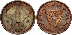 Esperanto 1 Stelo 1959 International Language Coinage
KM# X3; International Language Coinage; UNC with Mint Luster & Amazing Toning!