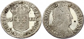 France 11 Sols 1711 BB
Gad.135; Silver 2.96g Louis XIIII