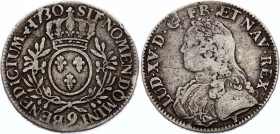 France 1 Ecu 1730 Q Louis XV
KM# 486.17; Louis XV; Mint: Perpignan; Silver; F-VF
