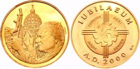 Vatican / Papal States Gold Medal "Iubilaeum A.D. 2000" 
Obv: IUBILAEUM A. D. 2000 - CHRISTUS HERI HODIE SEMPER // Rev: PADRE PIO; Gold (.750); Weigh...
