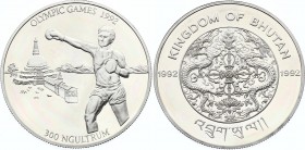Bhutan 300 Ngultrums 1992 
KM# 77; Olympic Games'92; Boxer; Mintage 20,000; Silver; Proof
