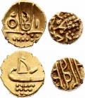 India 2 Fanam Lot 1820 - 30
KM# 19/280; Gold; XF-AUNC