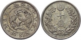 Japan 10 Sen 1905 
Y# 23; Silver 2,60g.; XF