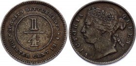 Straits Settlements 1/4 Cent 1884 
KM# 7a; Victoria; VF+
