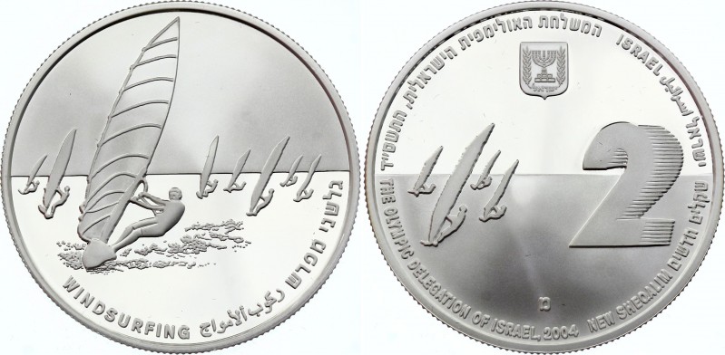 Israel 2 New Sheqalim 2004 (v)
KM# 384; 2004 Olympics - Athens; Windsurfing; Mi...