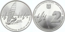 Israel 2 New Sheqalim 2004 (v)
KM# 384; 2004 Olympics - Athens; Windsurfing; Mintage 2,800; Silver; Proof