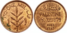 Palestine 1 Mil 1942 
KM# 1; AUNC