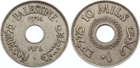 Palestine 10 Mils 1934 
KM# 4; XF-AUNC