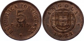 Angola 5 Centavos 1921 
KM# 62; UNC with Mint Luster!