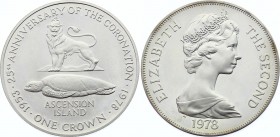 Ascension Island 1 Crown 1978 
KM# 1a; Silver; 25th Anniversary of the Coronation of Queen Elizabeth II; UNC