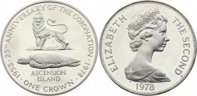 Ascension Island 1 Crown 1978 
KM# 1a; Silver Proof; 25th Anniversary of the Coronation of Queen Elizabeth II