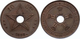 Belgian Congo 10 Centimes 1888 
KM# 4; Leopold II; UNC, Mint Luster Remains!