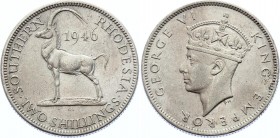 Rhodesia 2 Shillings 1946 Key Date
KM# 19a; George VI; XF