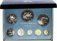 Belize Set of 8 Coins 1975 
With Original Box & Certificate