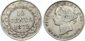 Canada Newfoundland 10 Cents 1872 H
KM# 3; Silver; Victoria; Mintage 40,000 Pcs; VF