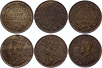 Canada Set of 3 Coins of 1 Cents 1911 -14
KM# 15; KM# 21; Georg V; XF