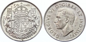 Canada 50 Cents 1946 Key Date
KM# 36; Silver; George VI (with IND:IMP:); AUNC with Mint Luster!